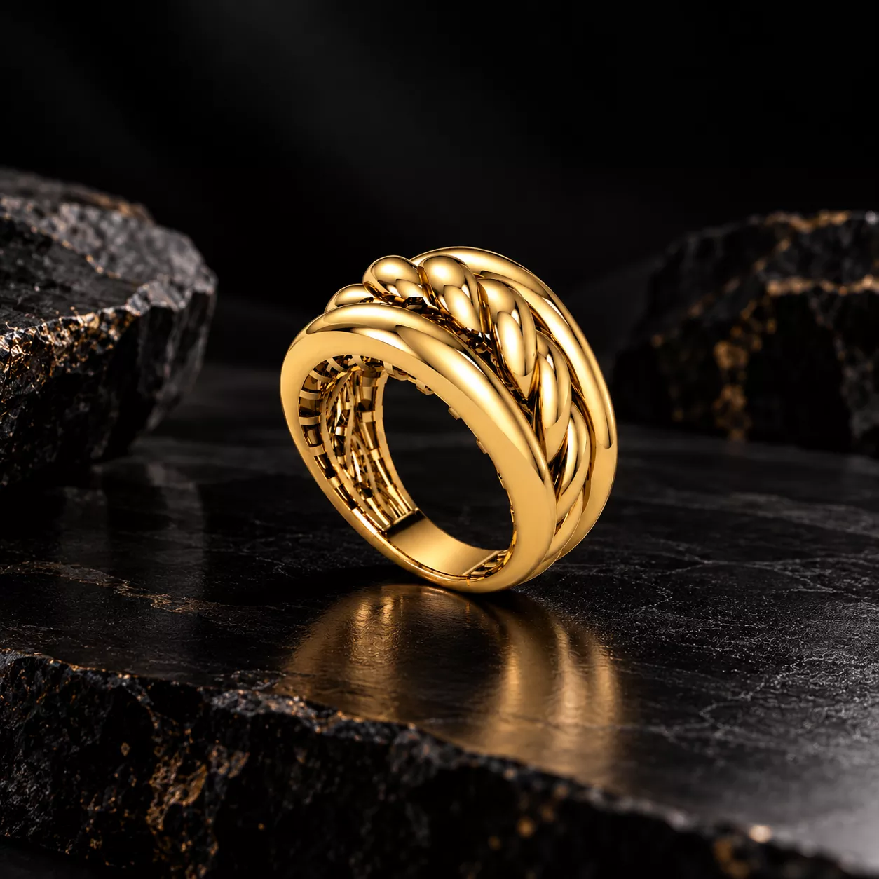 Wide Braided Statement Ring 3D print model
