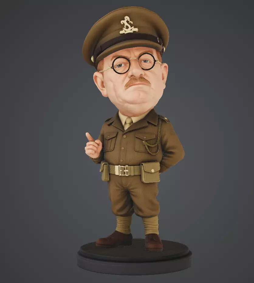 Dads Army Captain Mainwaring 3D Print Model Miniature Caricature 3D print model