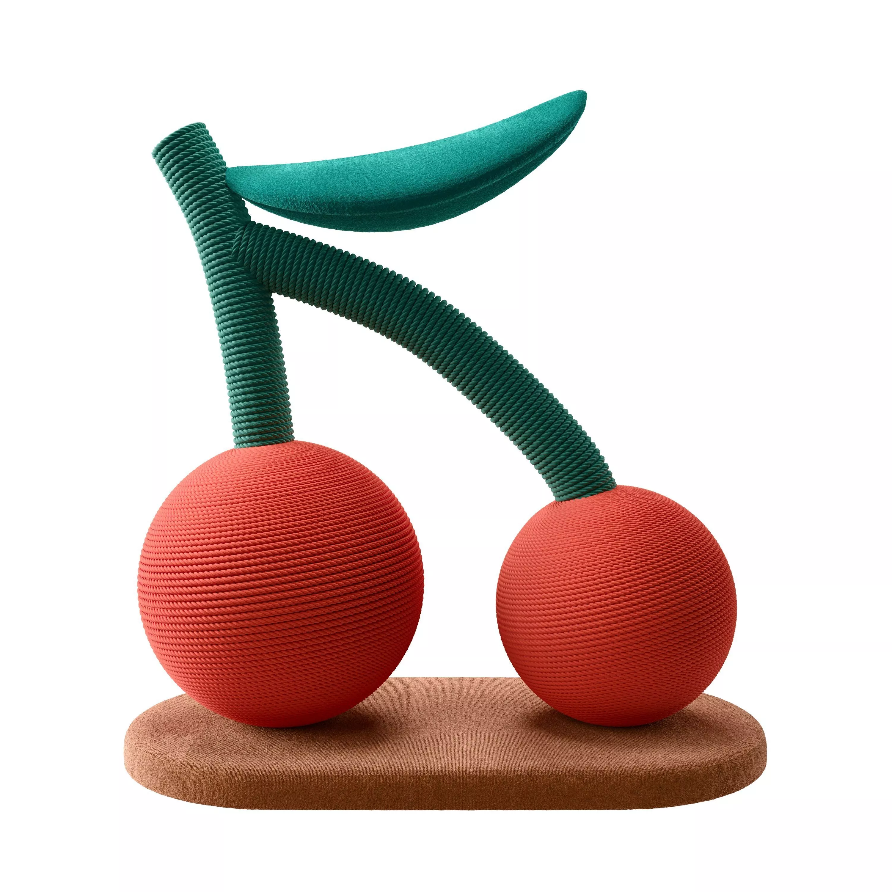 Cherry-Shaped Cat Scratching Post 3D model