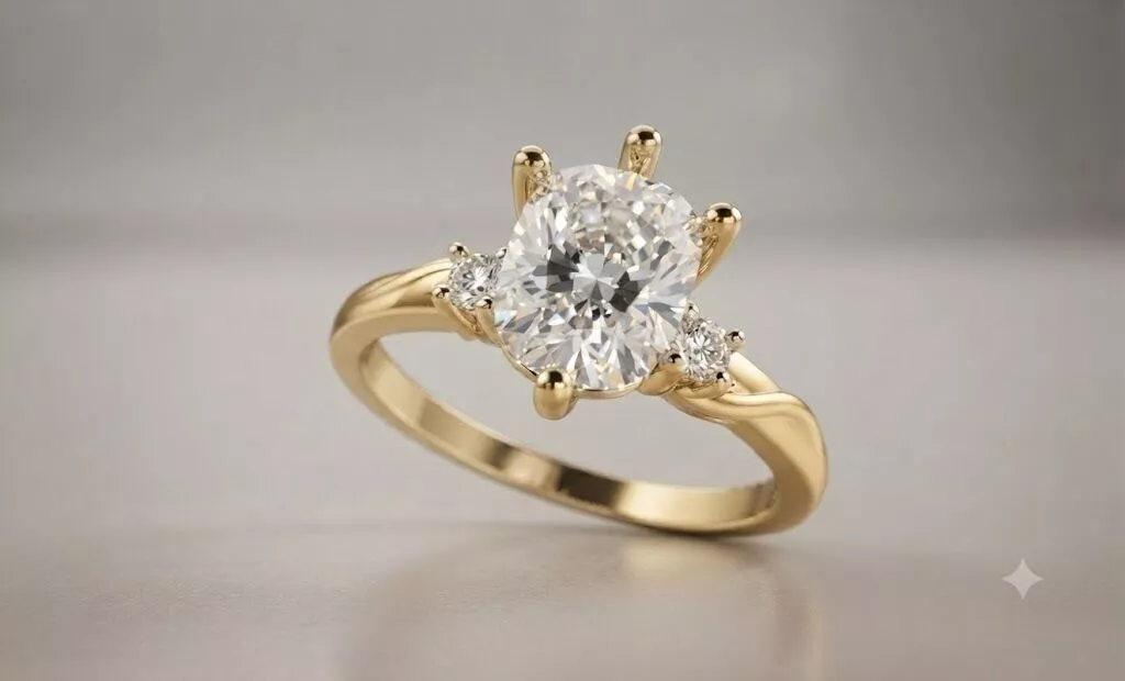 Sophisticated ThreeStone Engagement Ring Cushion Cut Center 3D print model