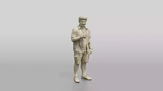 Stocky Young Lebanese Man by a Food Truck 3D model 7