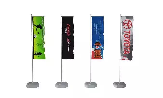 Banner flags 3D model