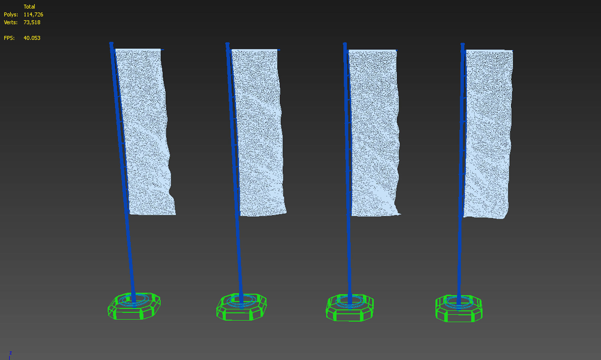 Banner flags 3D model_6