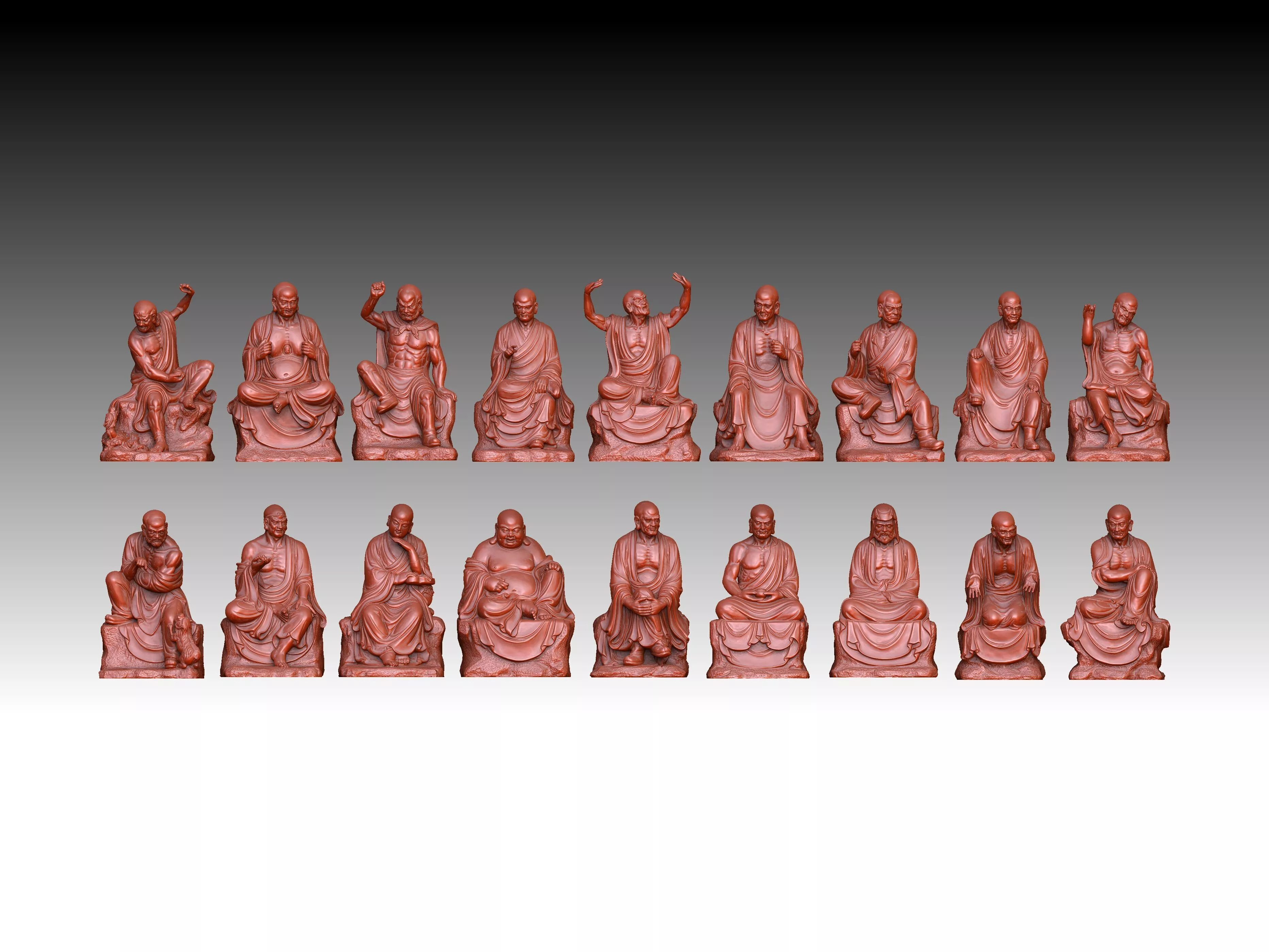 3D MODELS OF THE EIGHTEEN ARHATS 3D print model