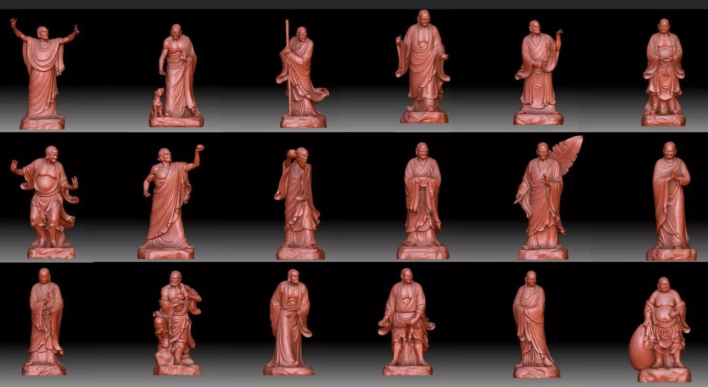 3D-PRINTED MODELS OF THE EIGHTEEN ARHATS 3D print model