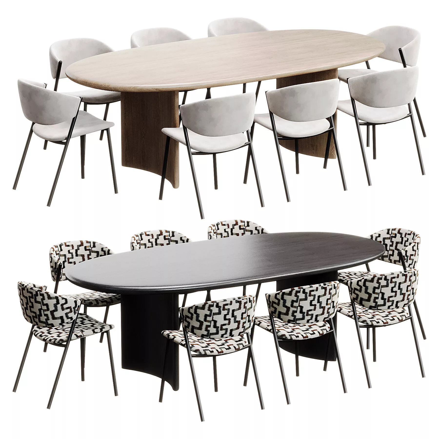 Contemporary Dining Set 3D model