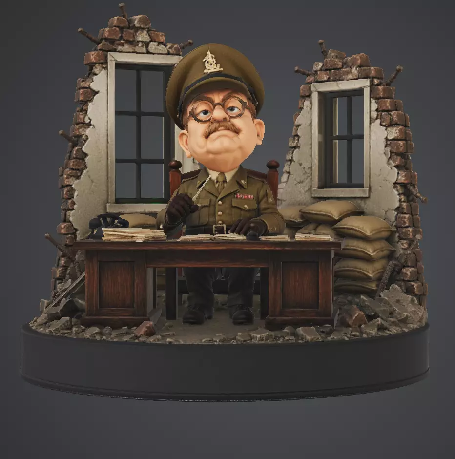 Dads Army Captain Mainwaring Office Diorama 3D Print Model 3D print model
