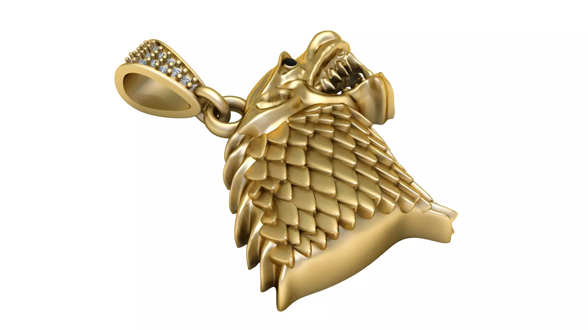 Royal Direwolf Gold Pendant 3D print model