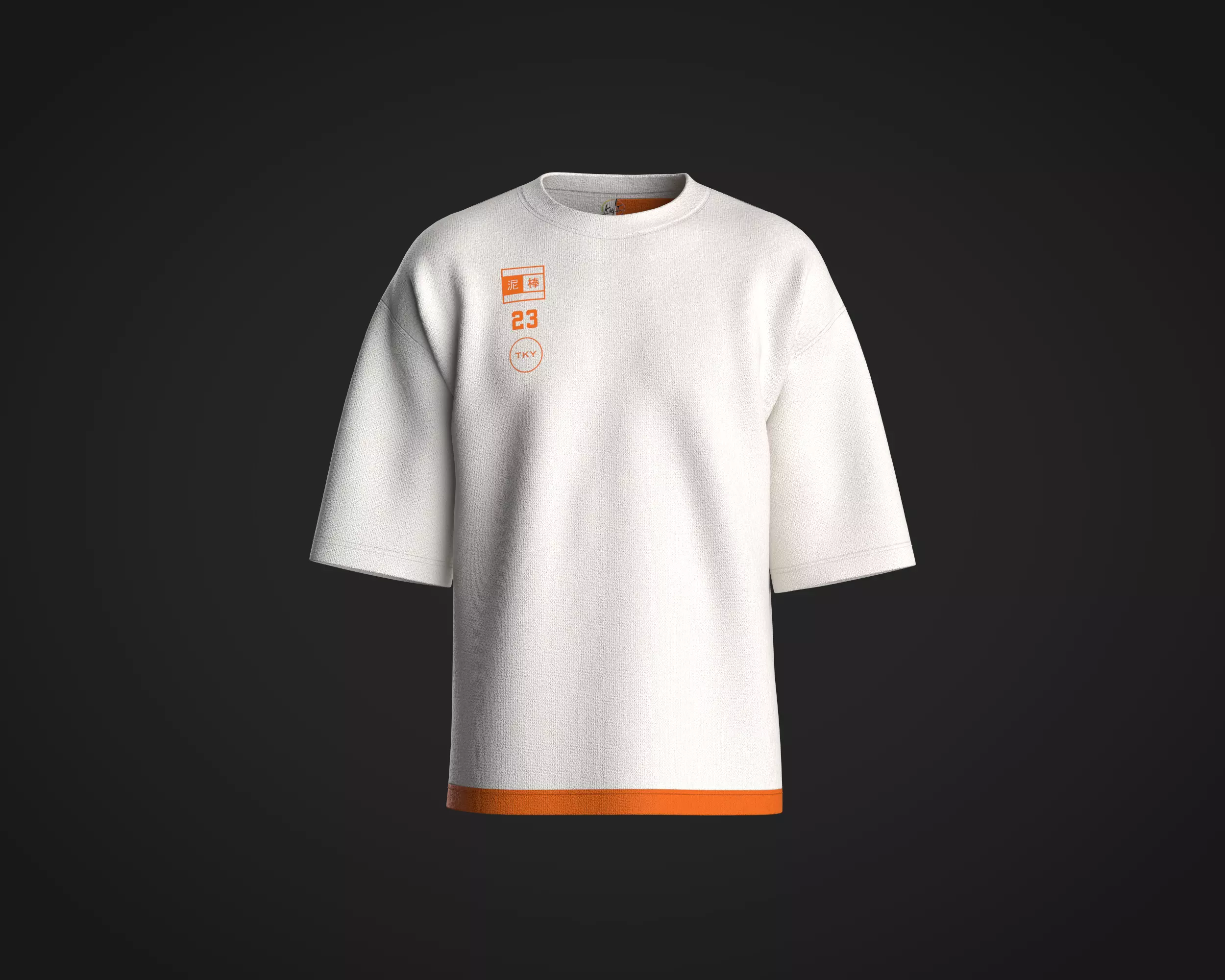 Mens T-shirt with basketball graphic 3D model