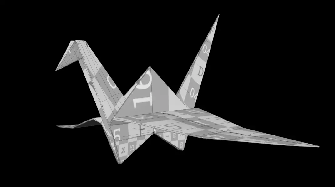 Origami Paper Crane 3D Model UV Mapped Game Ready Low-poly 3D model