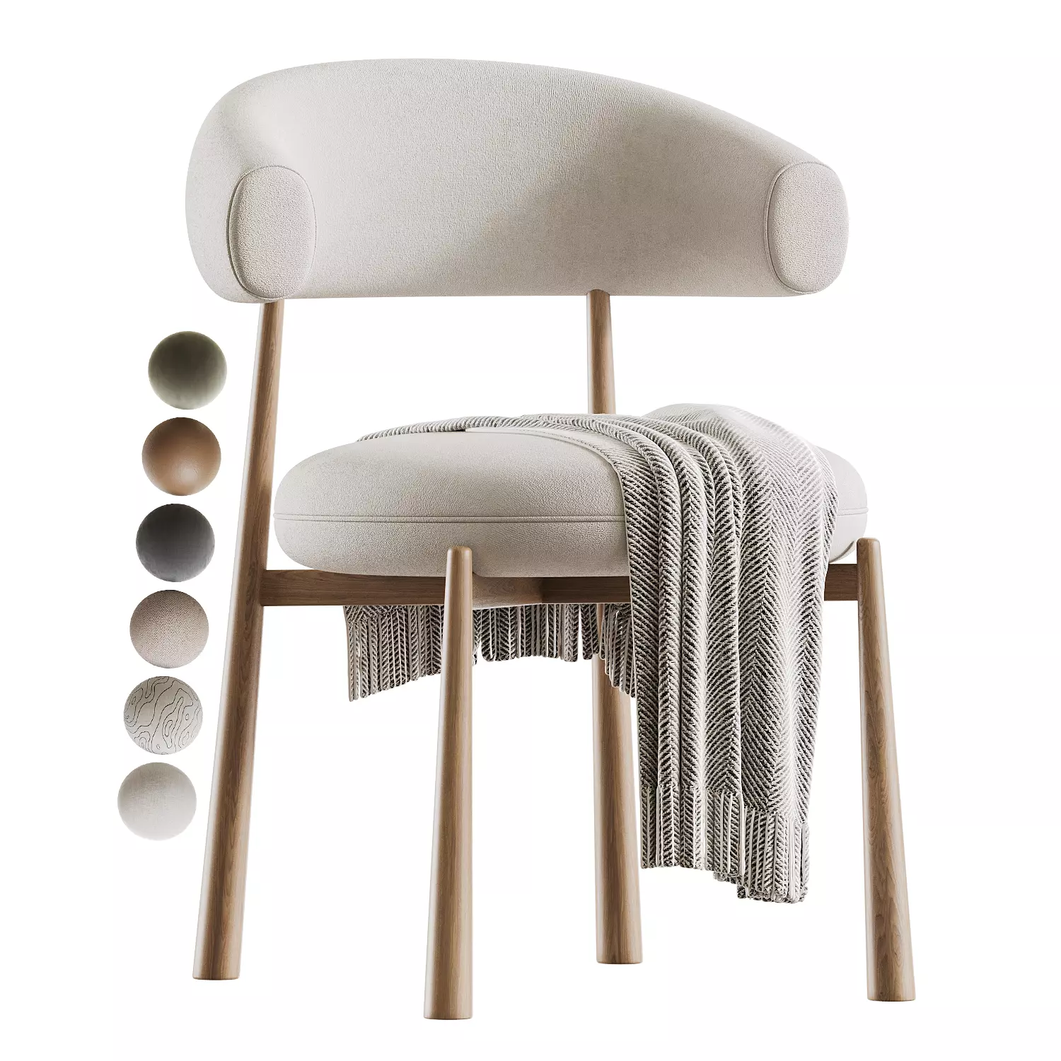 Maris Fabric Dining Chair 3D model