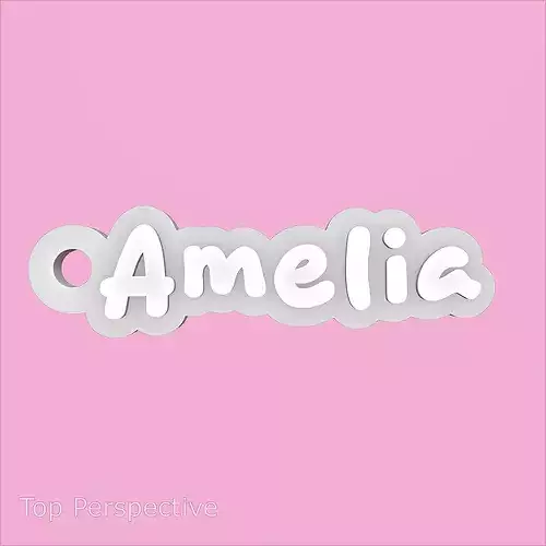 3D Printable Personalized Amelia Name Keychain Tag