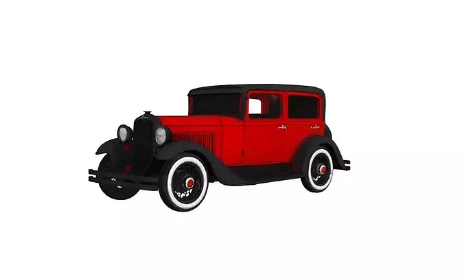 1930s Sedan Elegant Vintage Classic Car partial interior 3D model 4