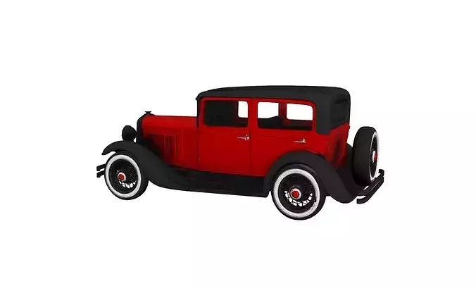 1930s Sedan Elegant Vintage Classic Car partial interior 3D model 5