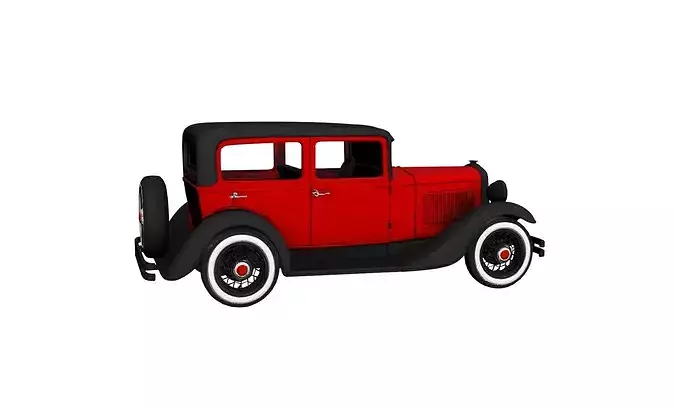 1930s Sedan Elegant Vintage Classic Car partial interior 3D model 2