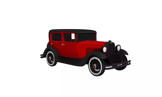 1930s Sedan Elegant Vintage Classic Car partial interior 3D model 3