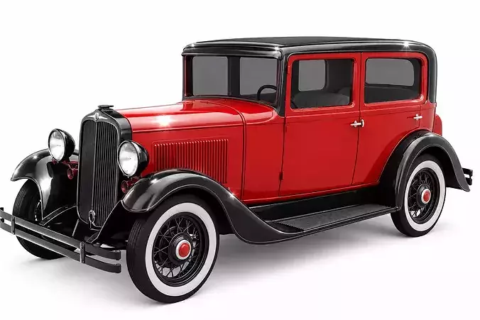 1930s Sedan Elegant Vintage Classic Car partial interior 3D model