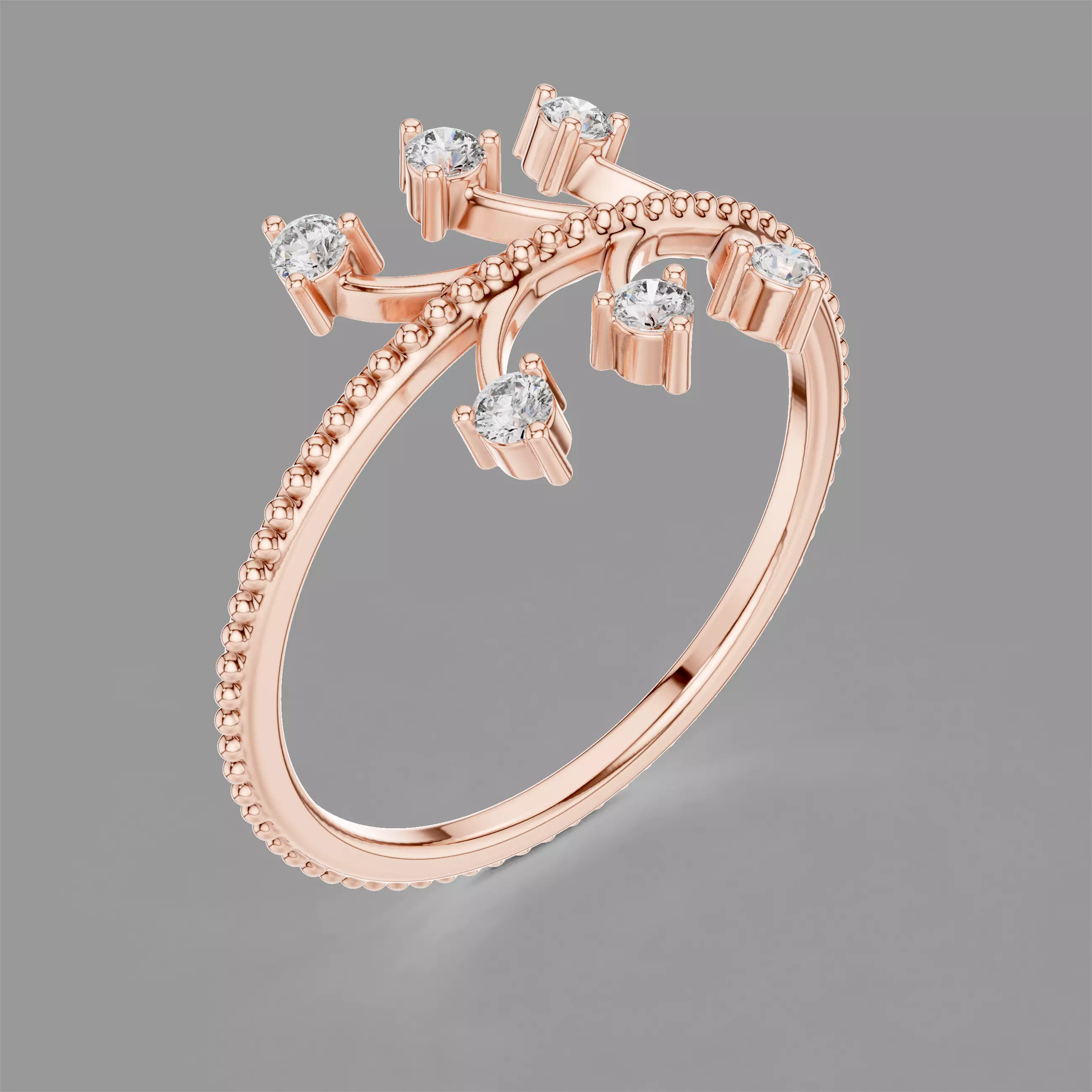 Minimalistic Ultra Light Weight Diamond Ring 3D print model