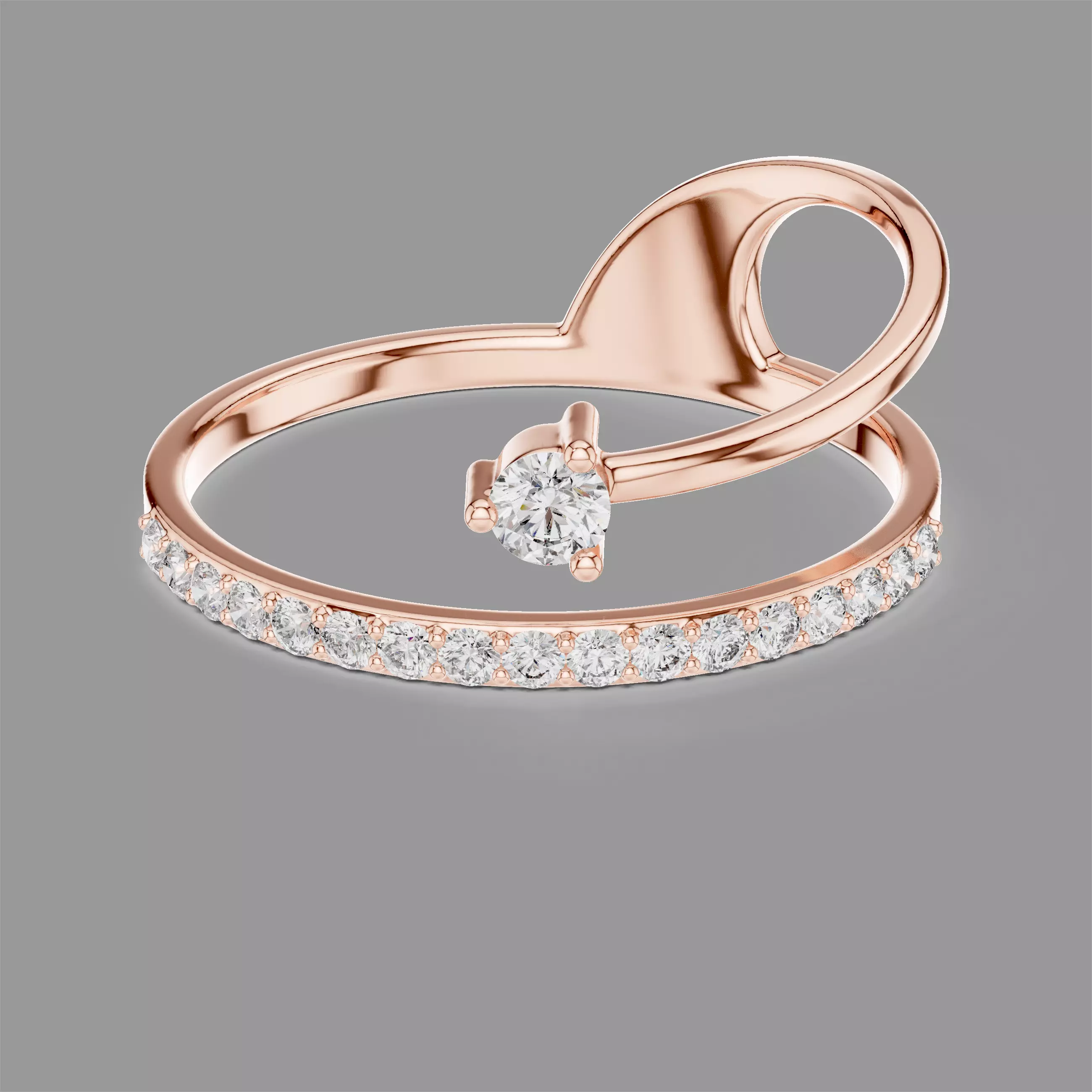 Minimalistic Ultra Light Weight Diamond Ring 3D print model