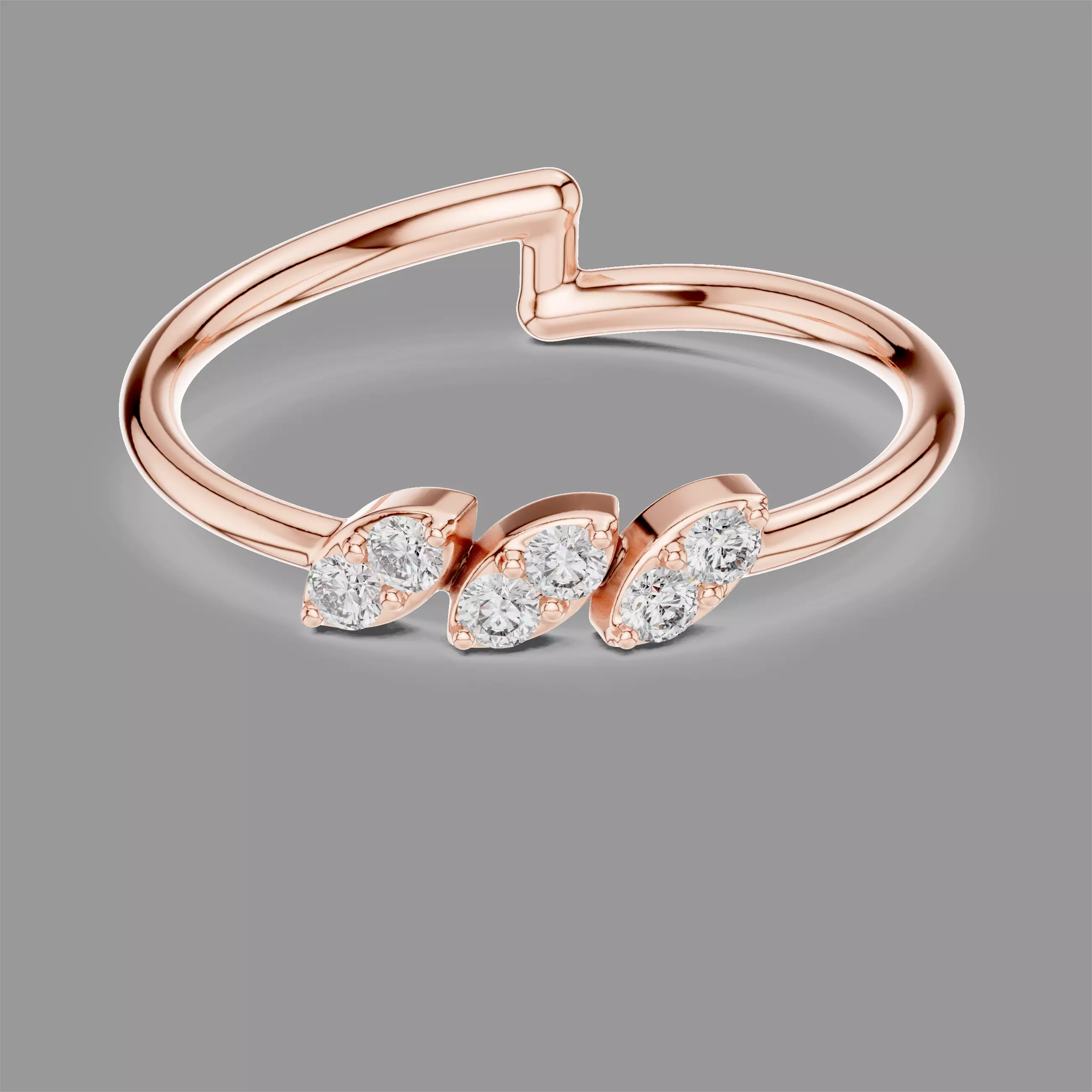Minimalistic Ultra Light Weight Diamond Ring 3D print model