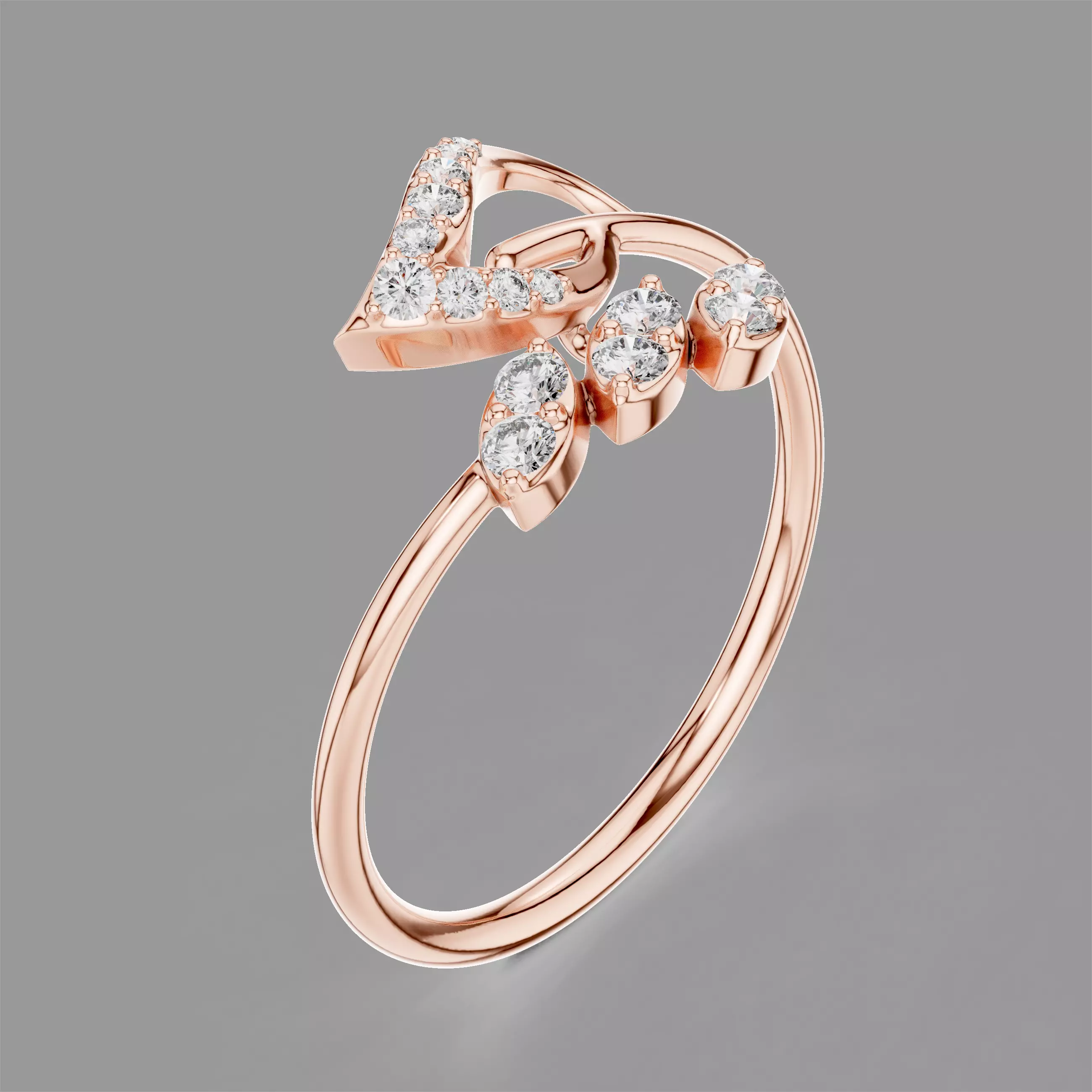 Minimalistic Ultra Light Weight Diamond Ring 3D print model