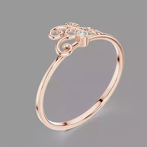 Minimalistic Ultra Light Weight Diamond Ring  