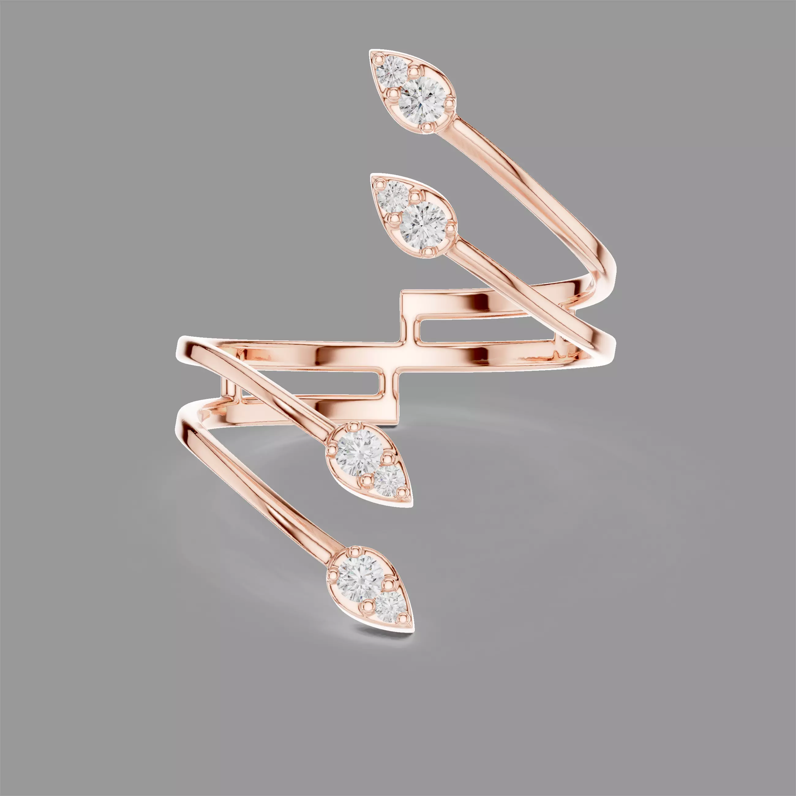 Minimalistic Ultra Light Weight Diamond Ring 3D print model