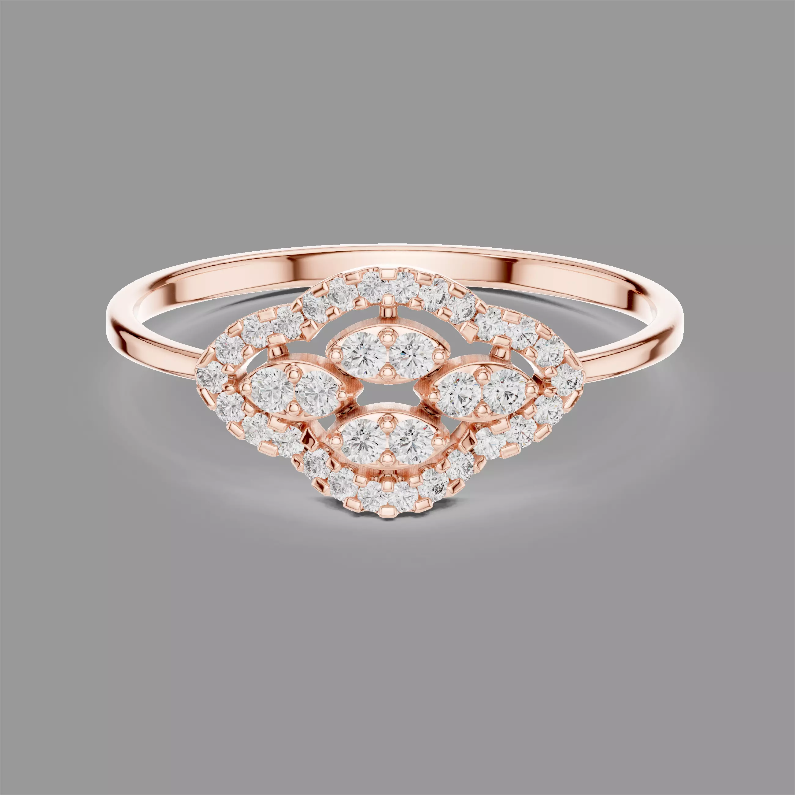 Minimalistic Ultra Light Weight Diamond Ring 3D print model