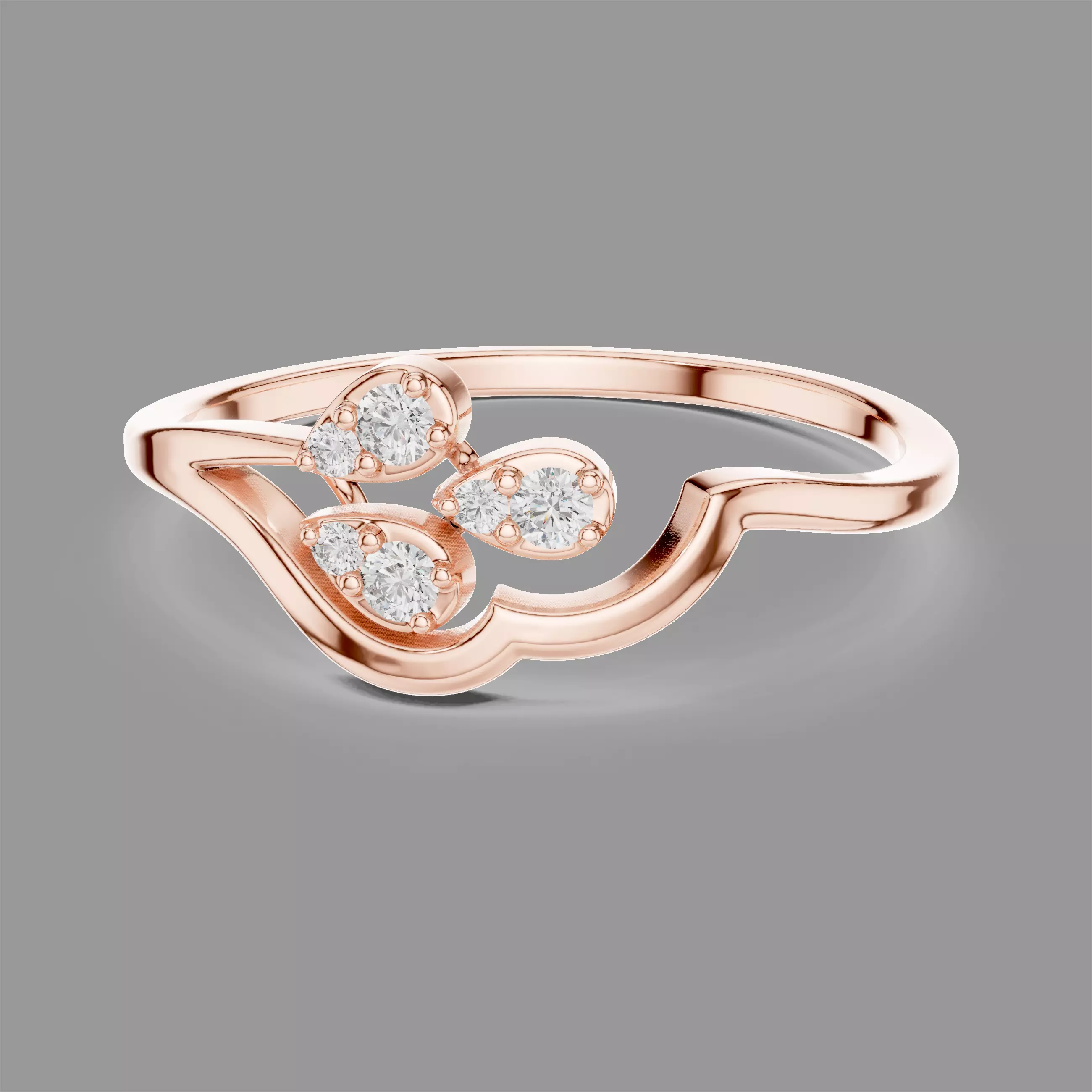Minimalistic Ultra Light Weight Diamond Ring 3D print model