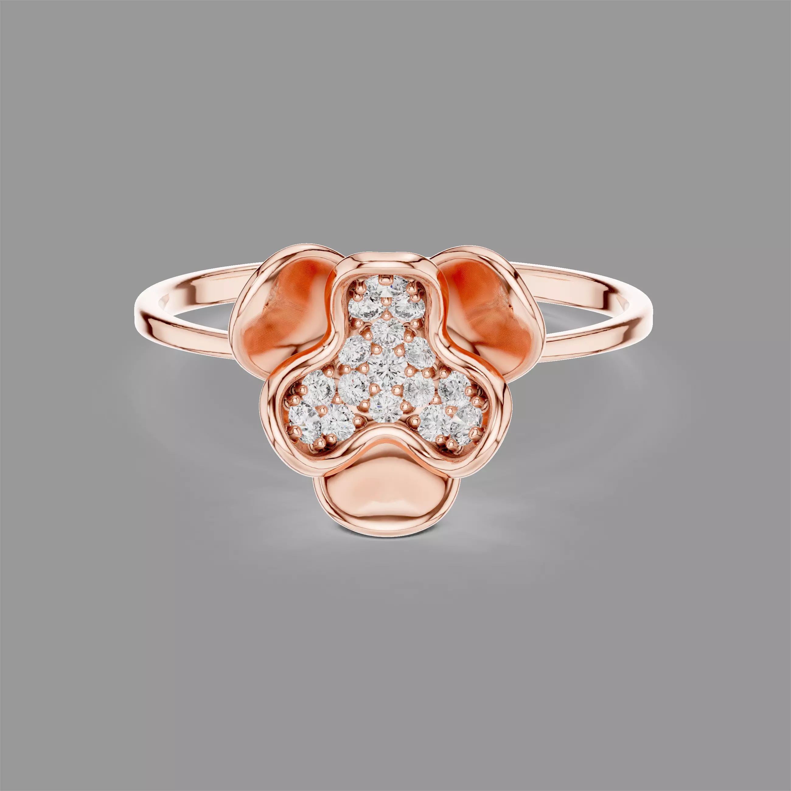 Minimalistic Ultra Light Weight Diamond Ring 3D print model