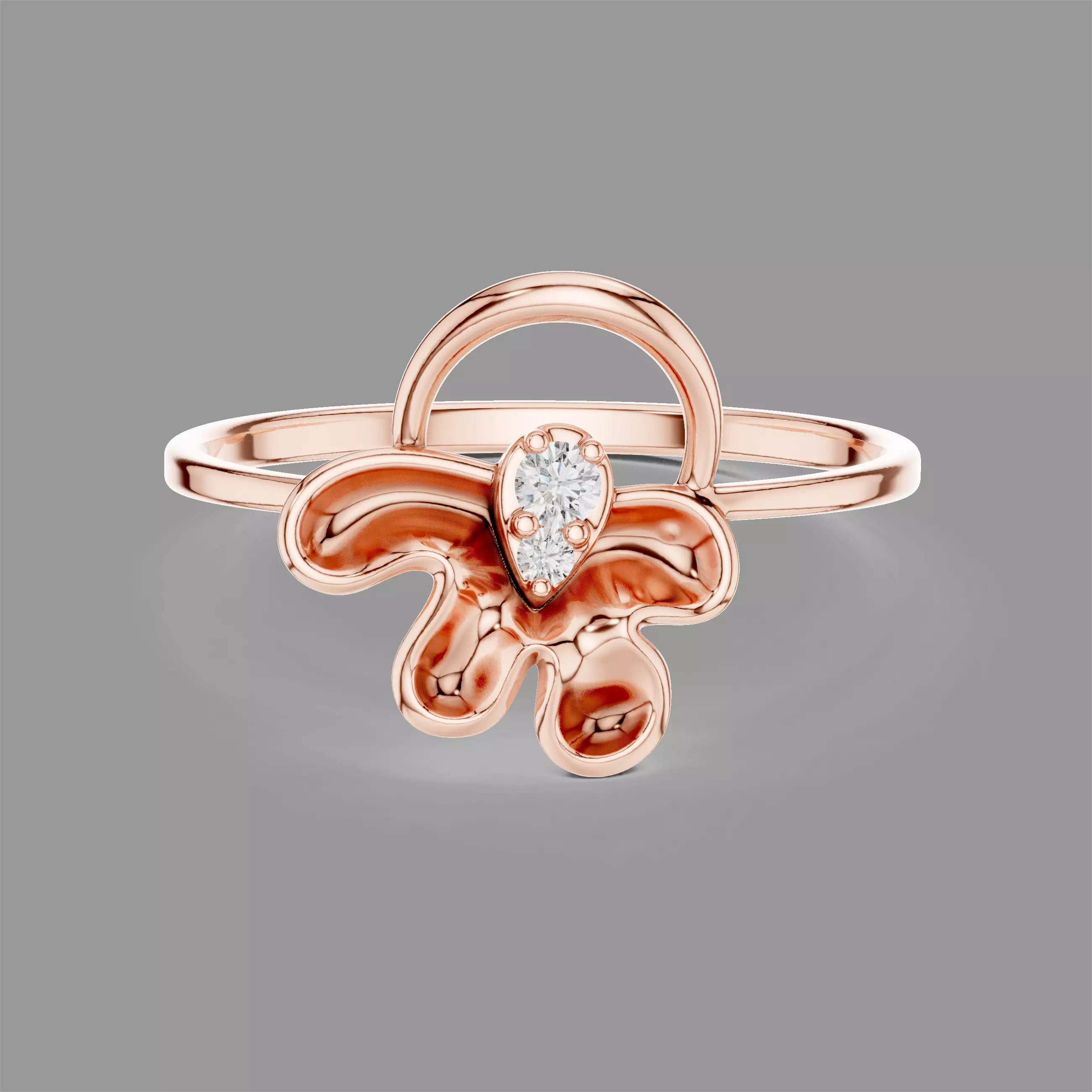 Minimalistic Ultra Light Weight Diamond Ring 3D print model
