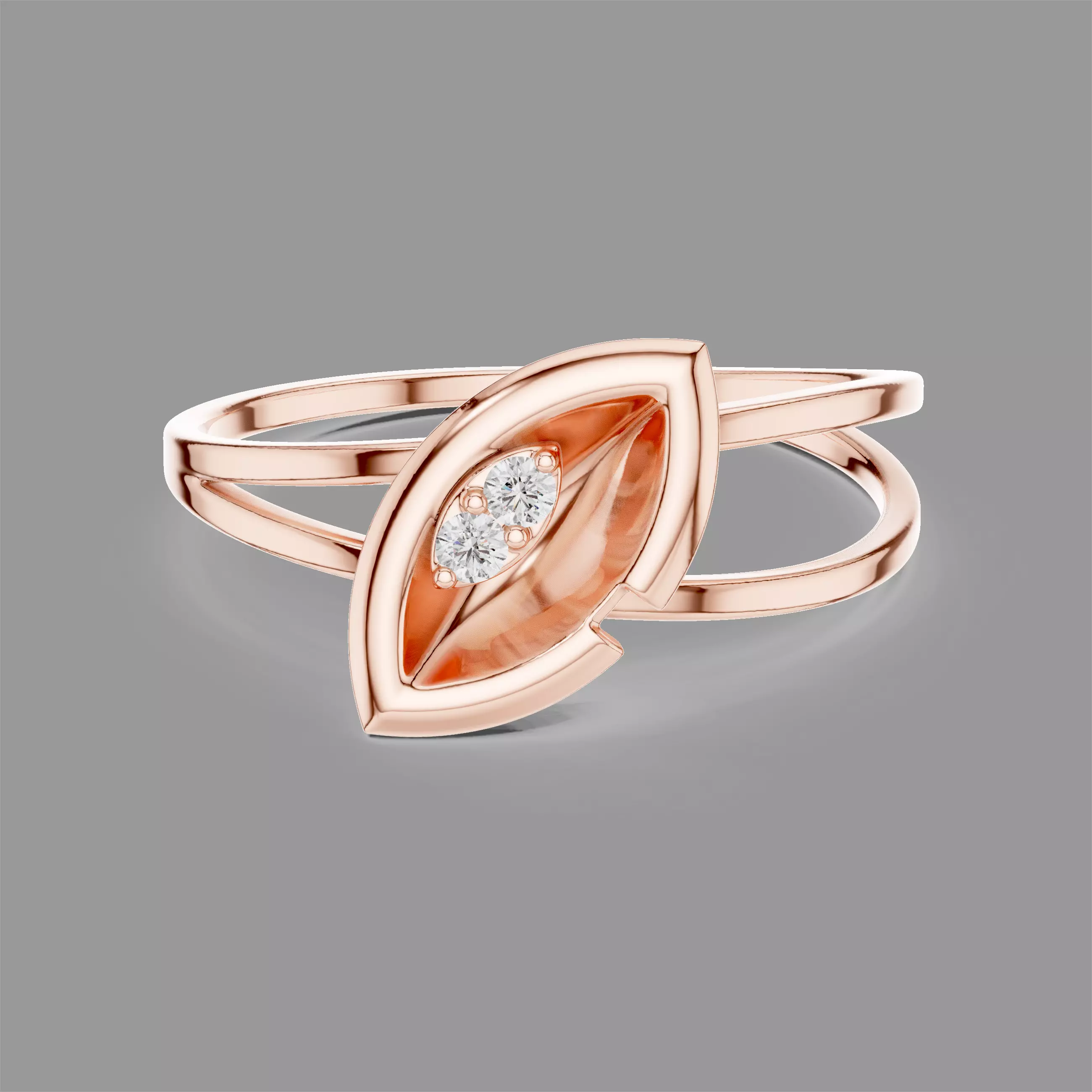 Minimalistic Ultra Light Weight Diamond Ring 3D print model