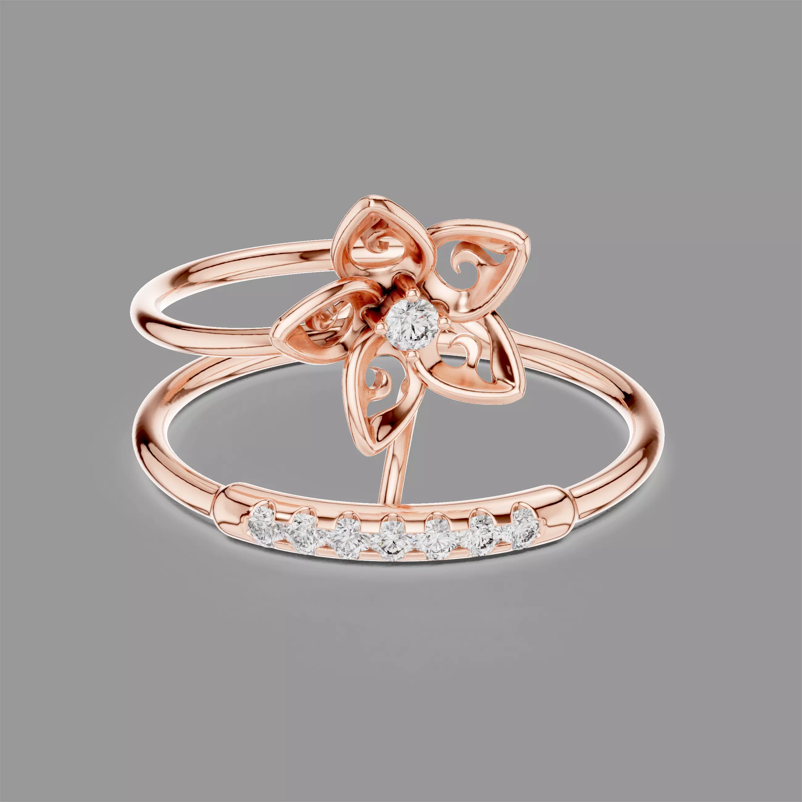 Minimalistic Ultra Light Weight Diamond Ring 3D print model