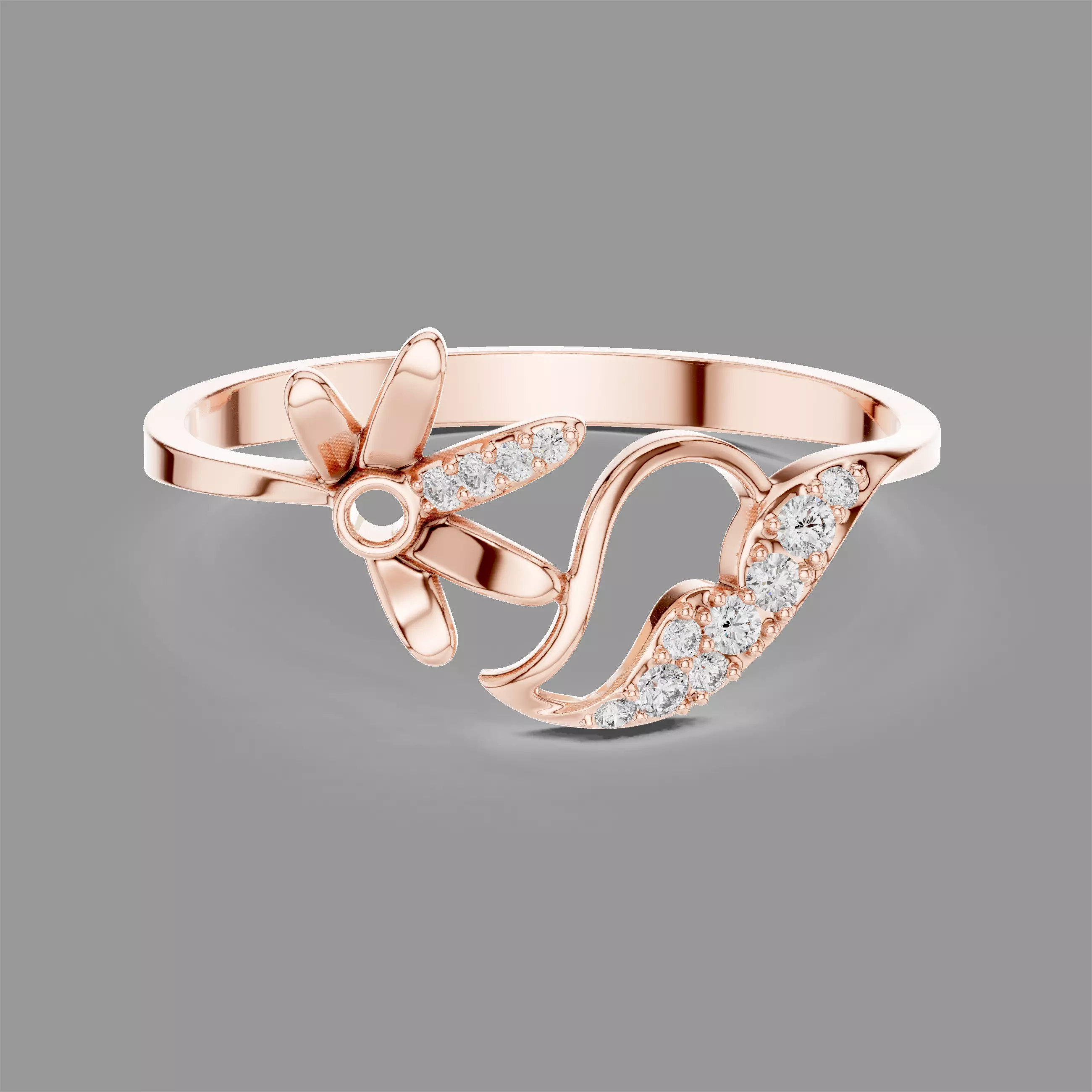 Minimalistic Ultra Light Weight Diamond Ring 3D print model