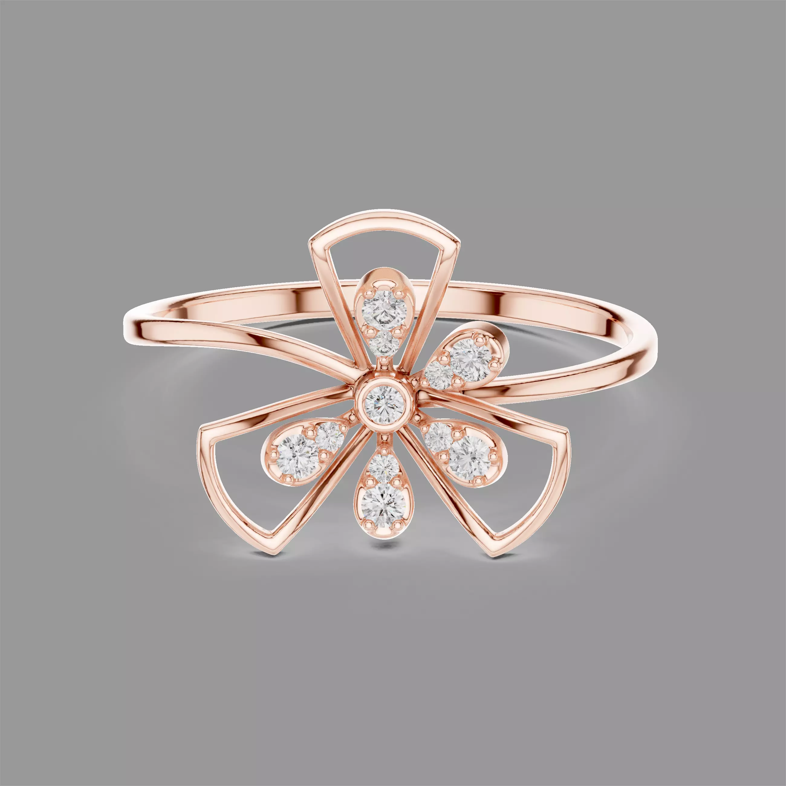 Minimalistic Ultra Light Weight Diamond Ring 3D print model