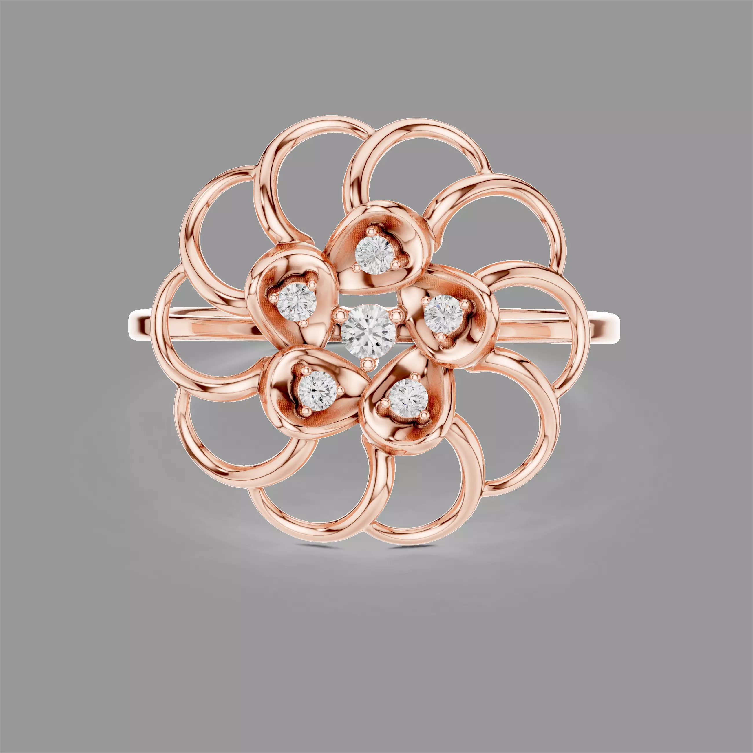 Minimalistic Ultra Light Weight Diamond Ring 3D print model