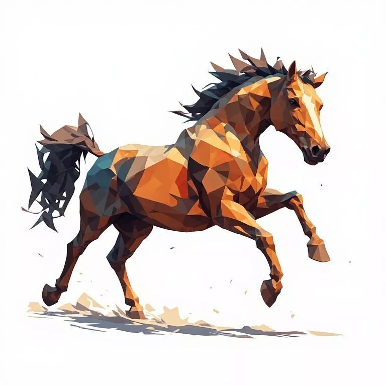 Running Low Poly Horse 3D Model - Geometric Animal Asset 3D print model