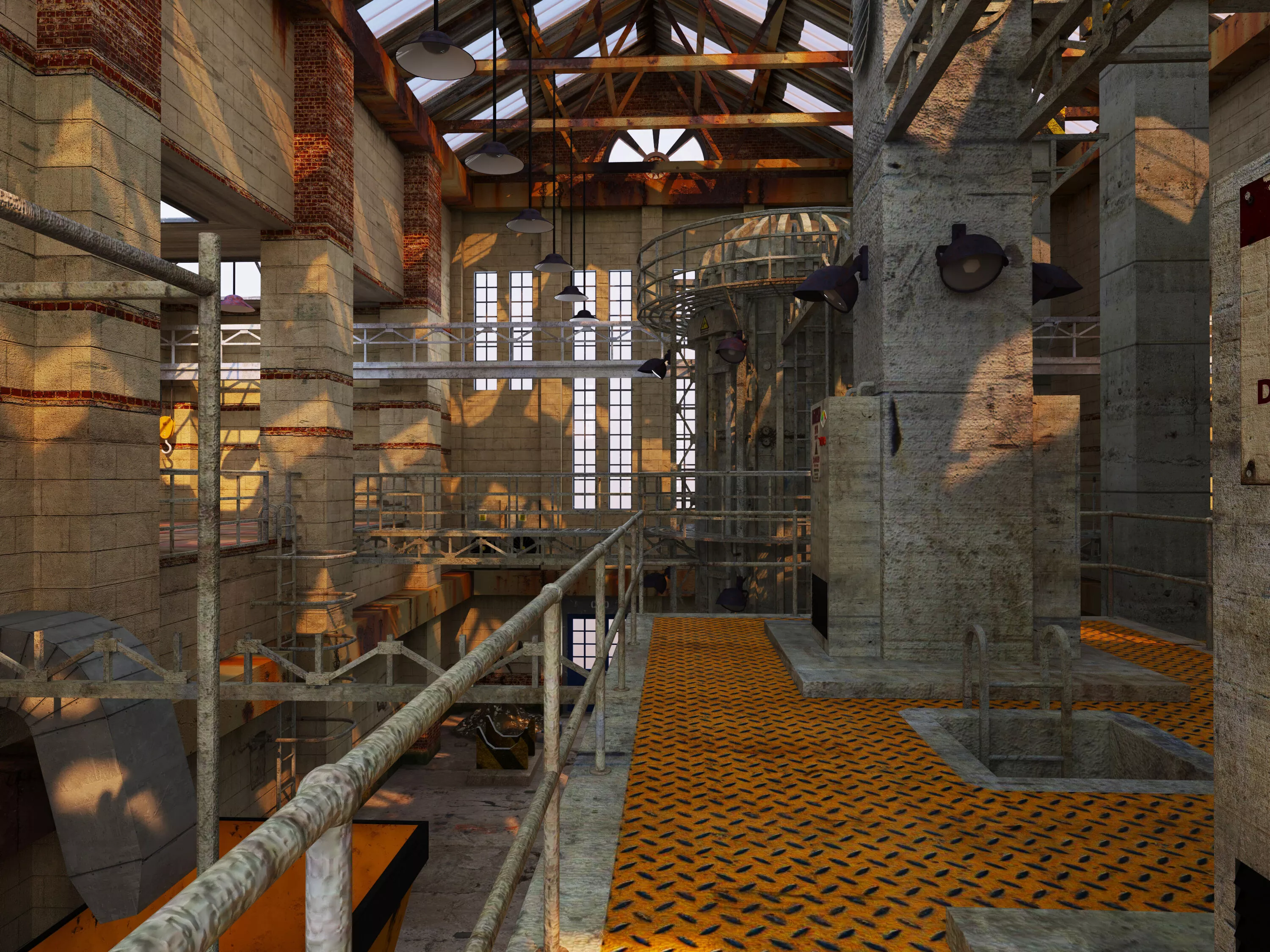 Abandoned Factory Interior 3D model