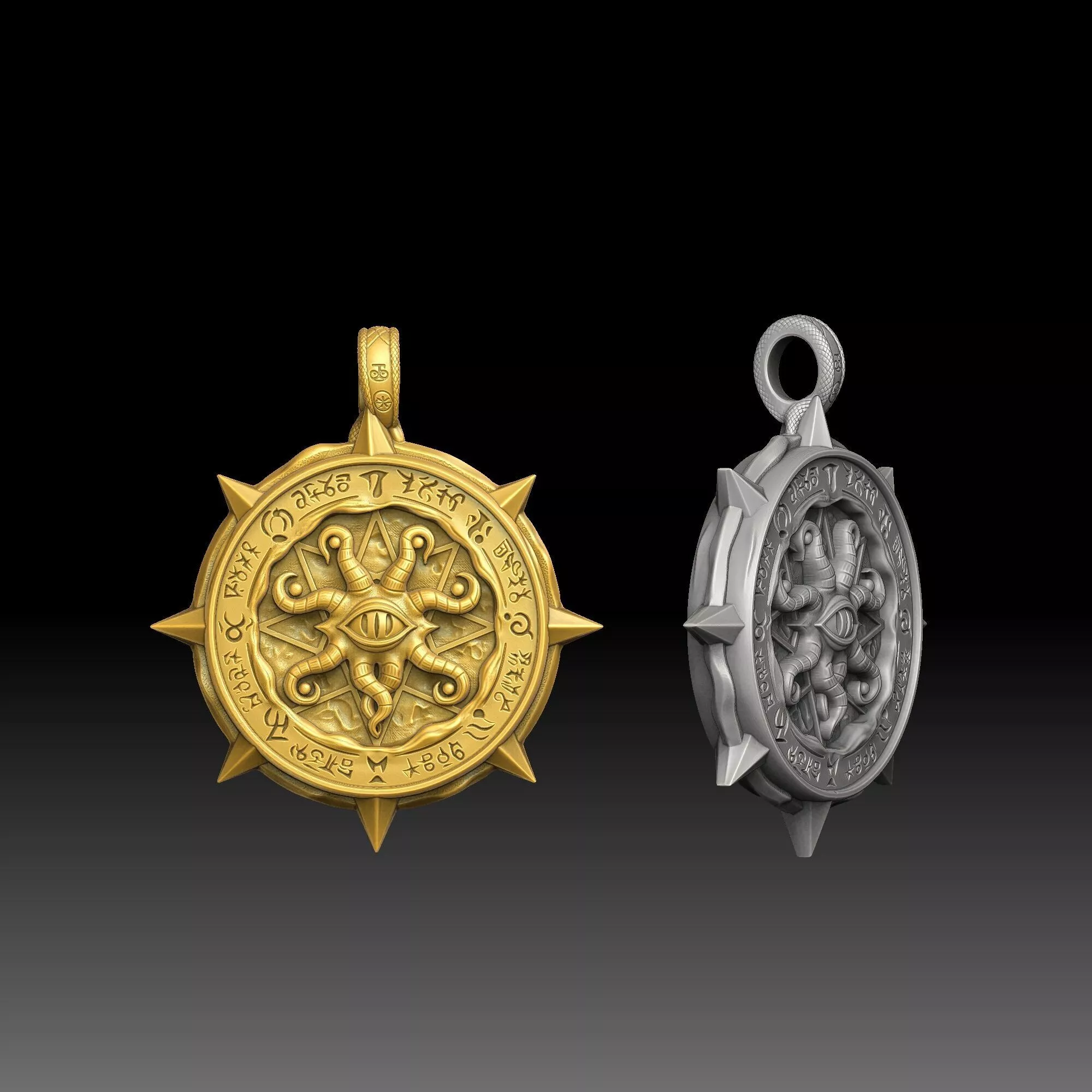 Alchemy Symbols - one inch pendant 3D print model