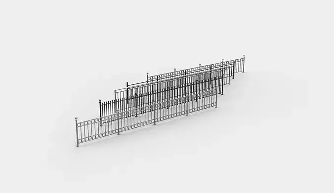 Outdoor Railing 3D model 5