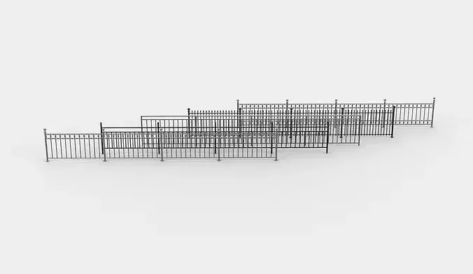 Outdoor Railing 3D model 3