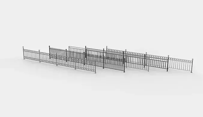 Outdoor Railing 3D model 2
