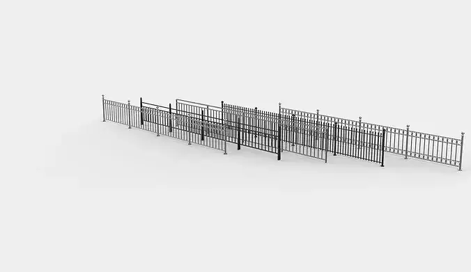 Outdoor Railing 3D model 4