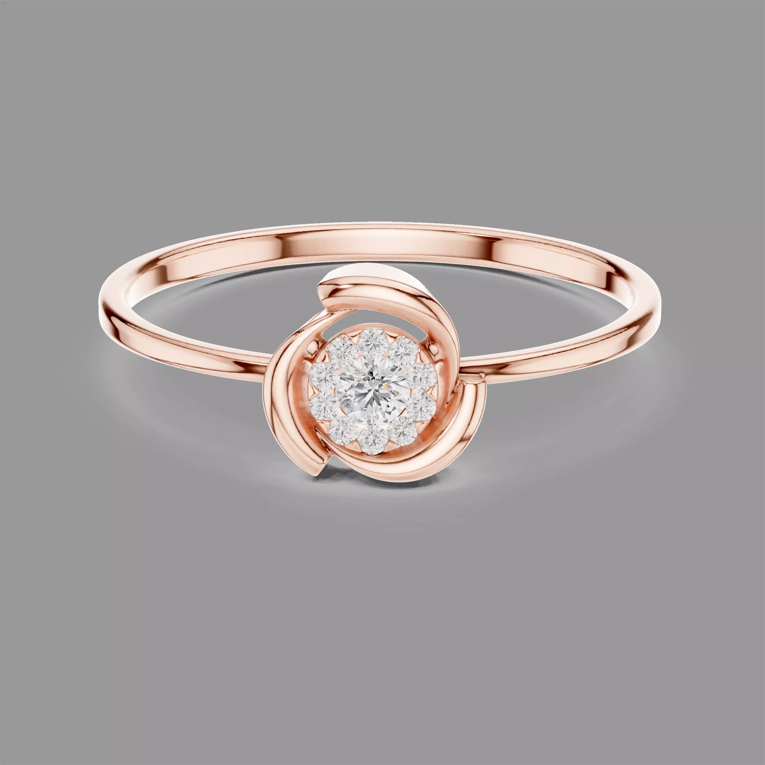 Minimalistic Ultra Light Weight Diamond Ring 3D print model