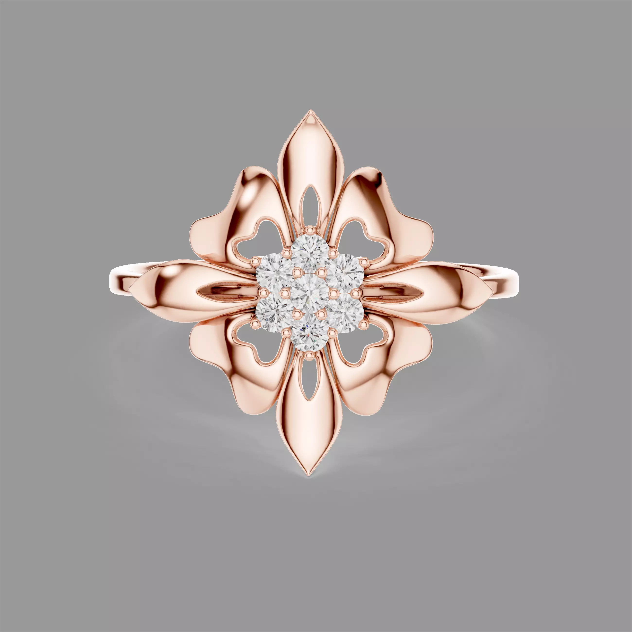Minimalistic Ultra Light Weight Diamond Ring 3D print model