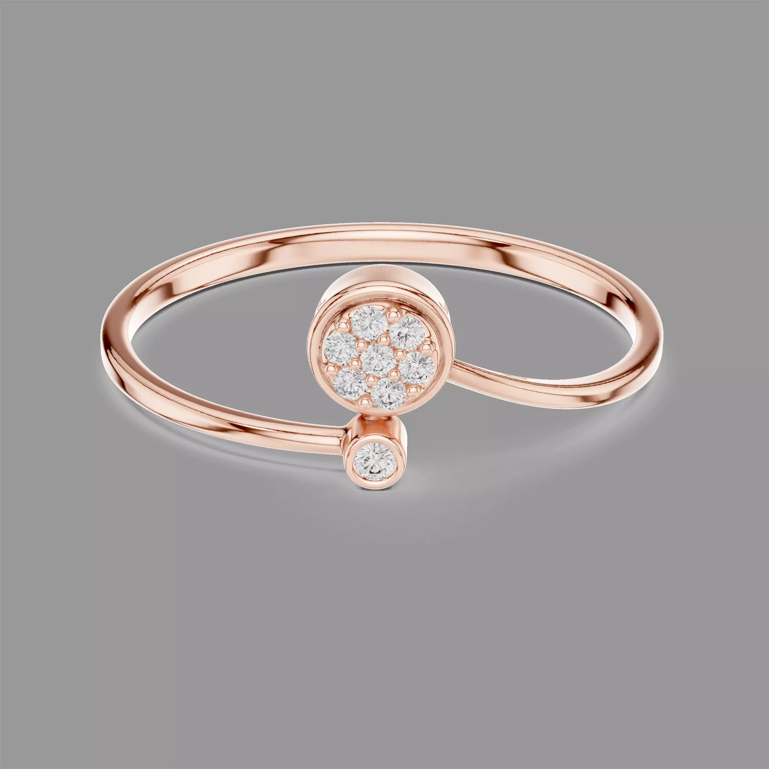 Minimalistic Ultra Light Weight Diamond Ring 3D print model