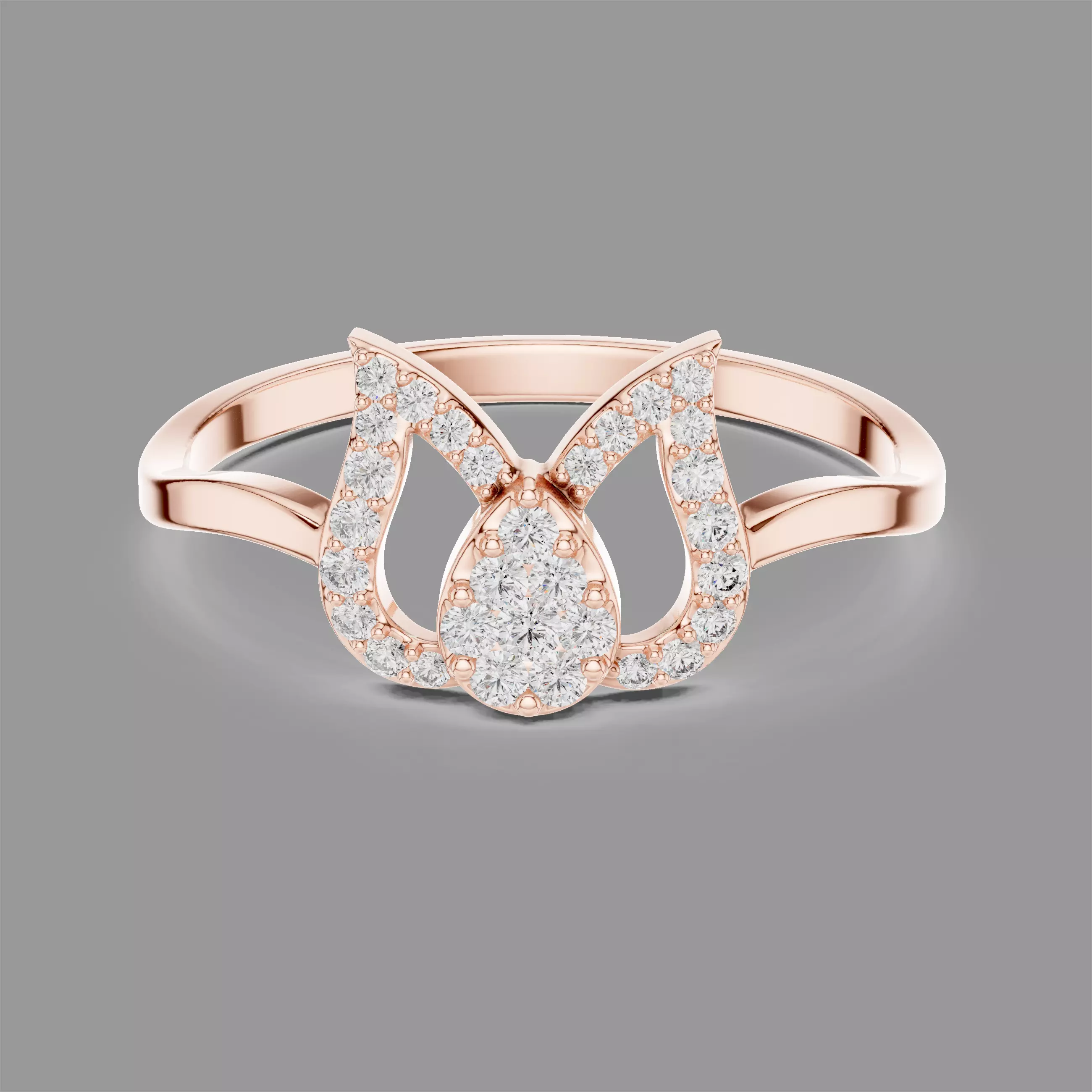 Minimalistic Ultra Light Weight Diamond Ring 3D print model