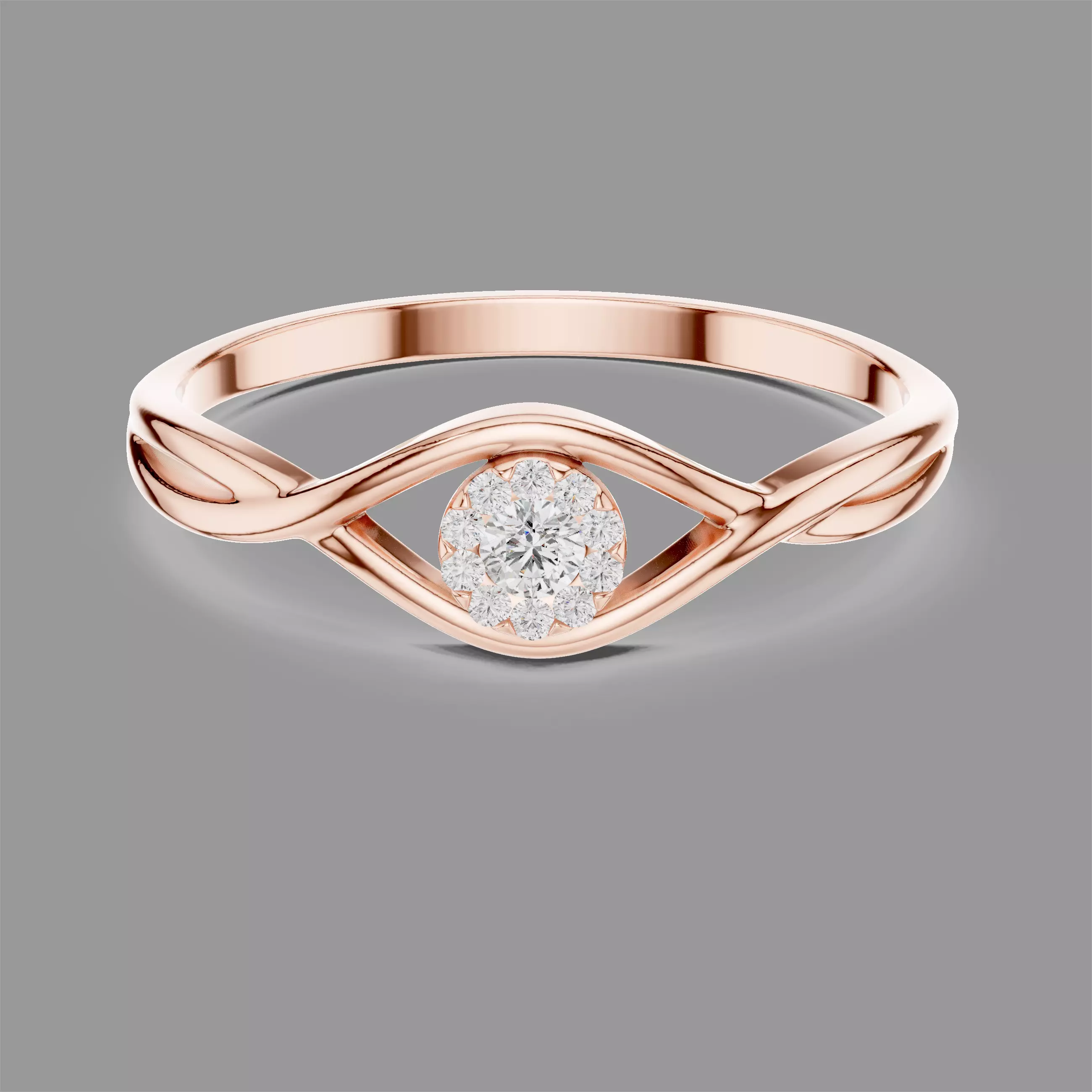 Minimalistic Ultra Light Weight Diamond Ring 3D print model