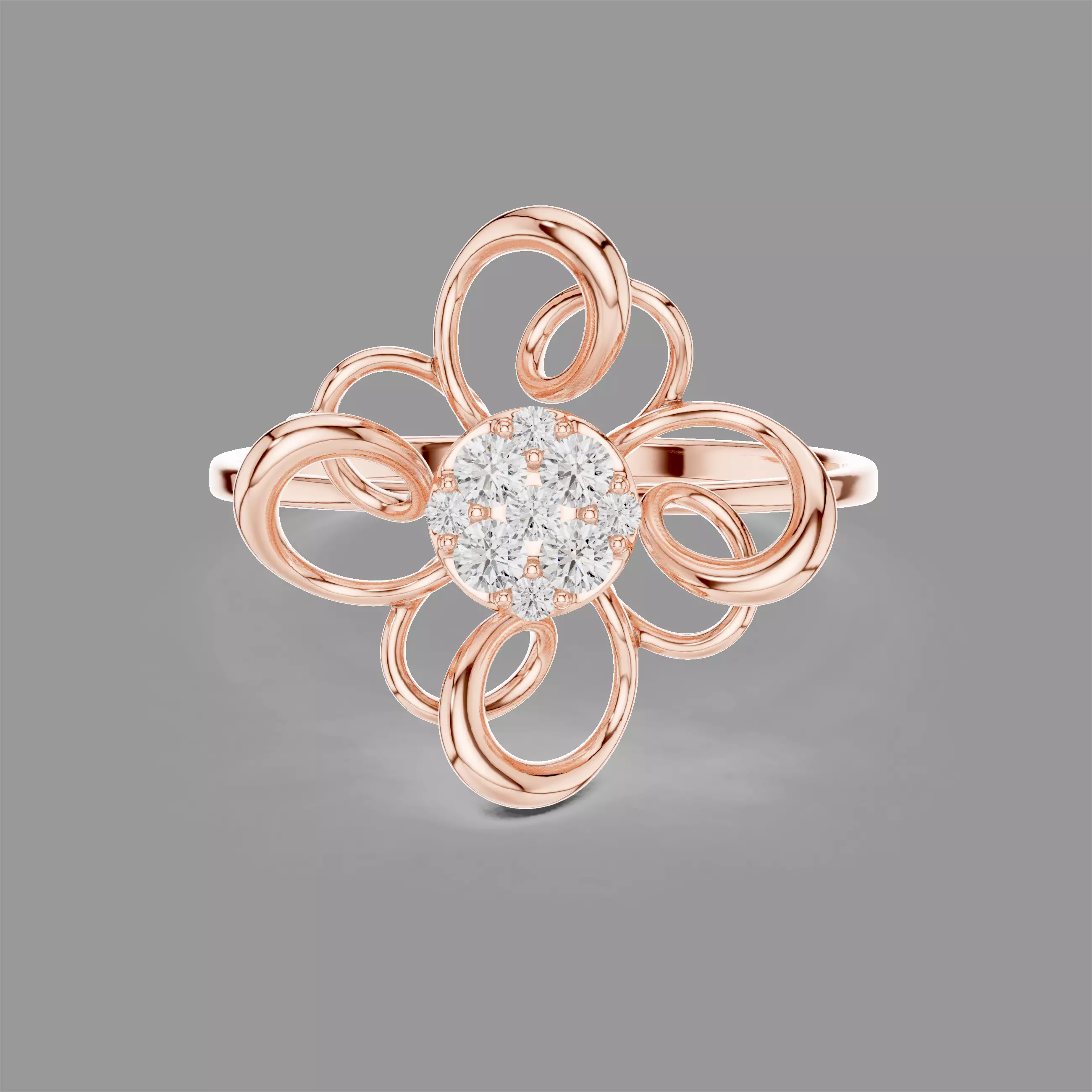 Minimalistic Ultra Light Weight Diamond Ring 3D print model