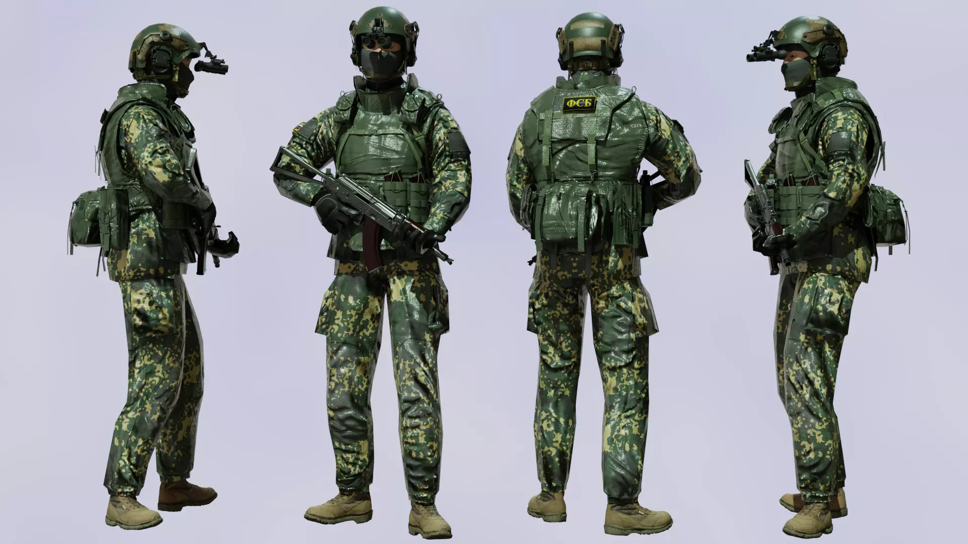 Modern Special Forces Operator Low-poly 3D model